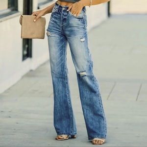KanCan Light Blue Distressed Flare Jeans